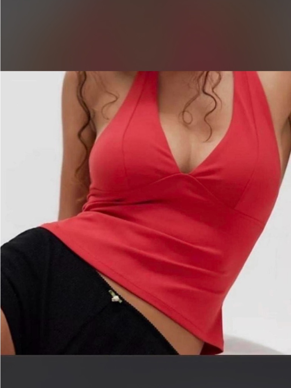 Bright Red Women's Tank Top with V-Neck